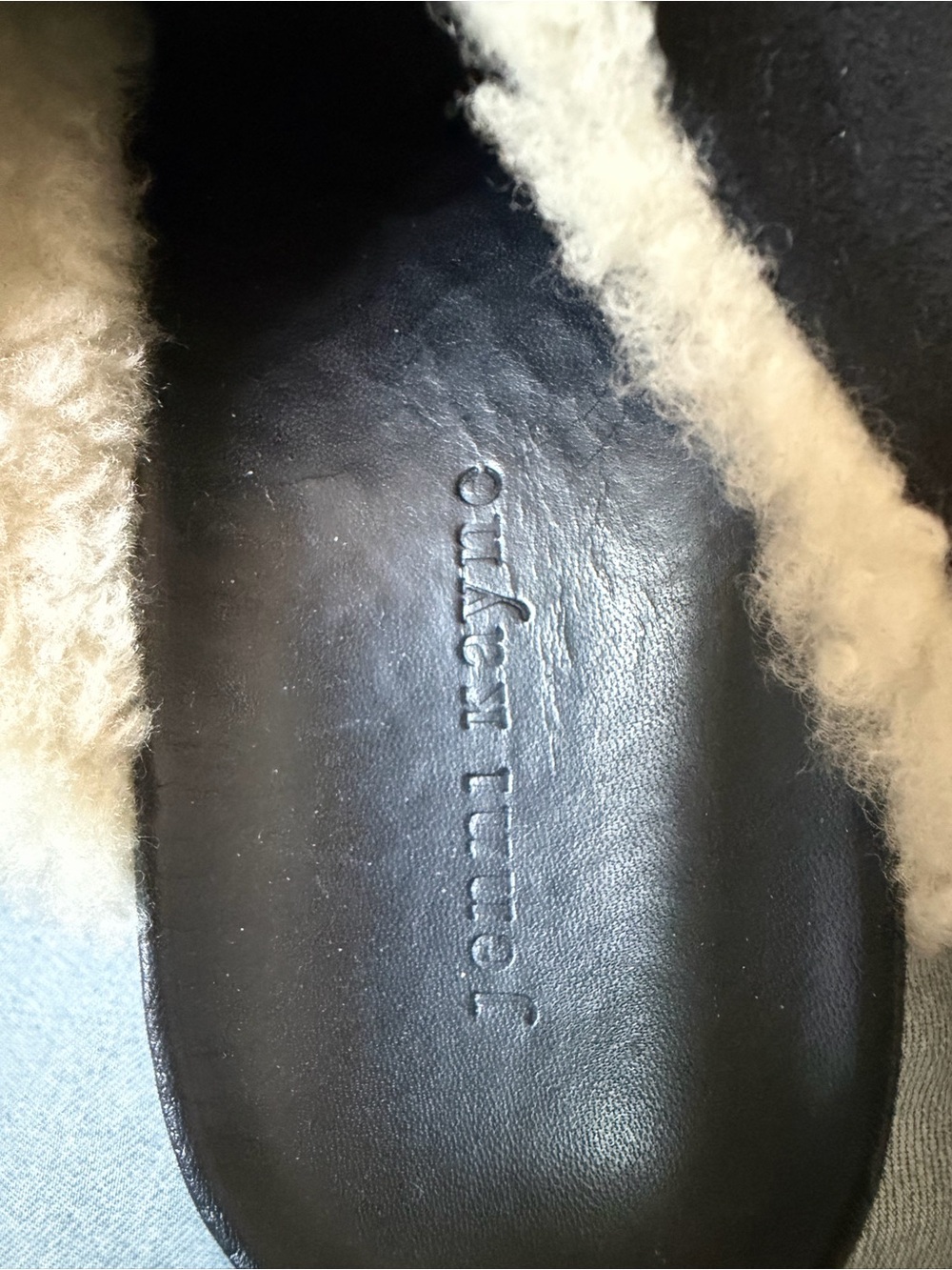 Jenni Kayne Shearling-Lined Black Suede Moc Clogs - Size EU 37 / US 7 - Picture 10 of 11